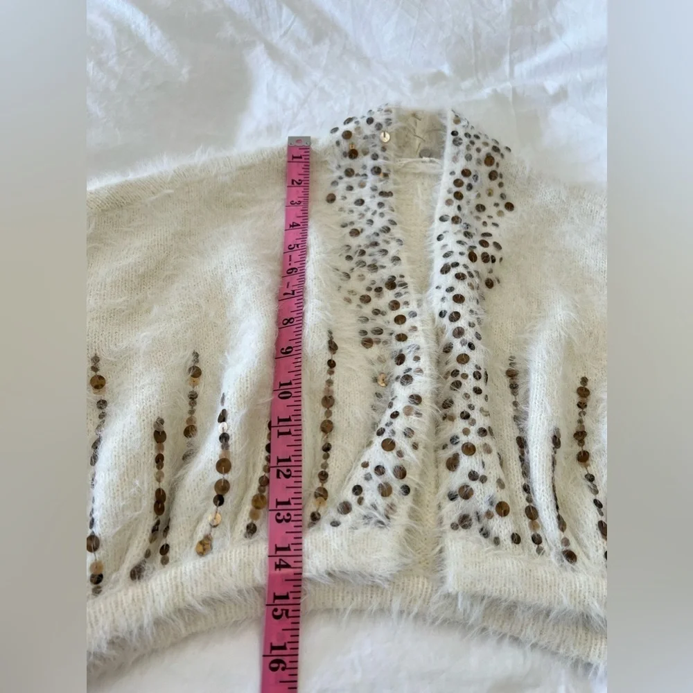 Anthropologie Knitted & Knotted | Women’s SZ XS | Soiree Cardigan Wool Sparkle - Picture 7 of 10